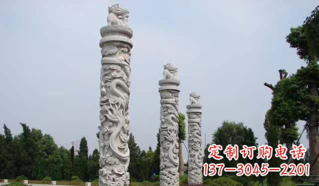 周口精美大理石龙柱雕塑