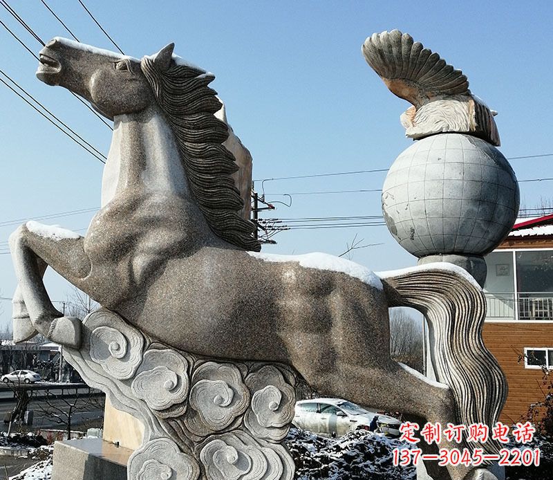 周口大理石马踏祥云石雕