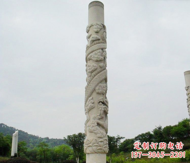 周口大理石盘龙柱雕塑