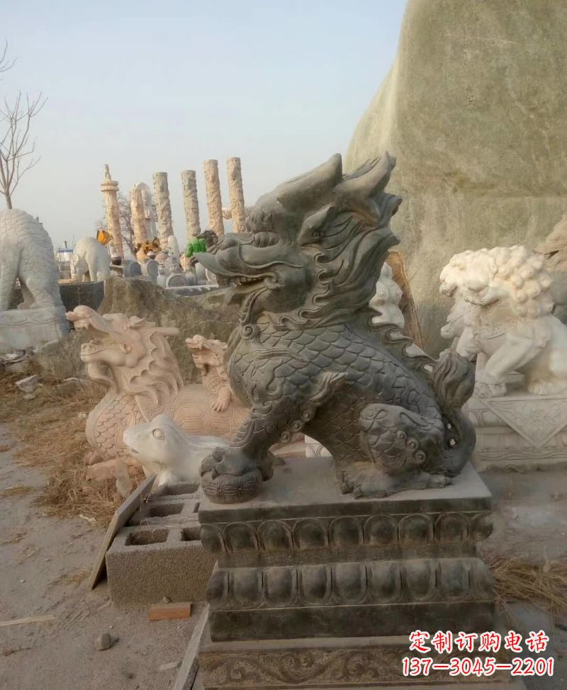 周口新中式麒麟雕塑,精美细腻,艺术品级别