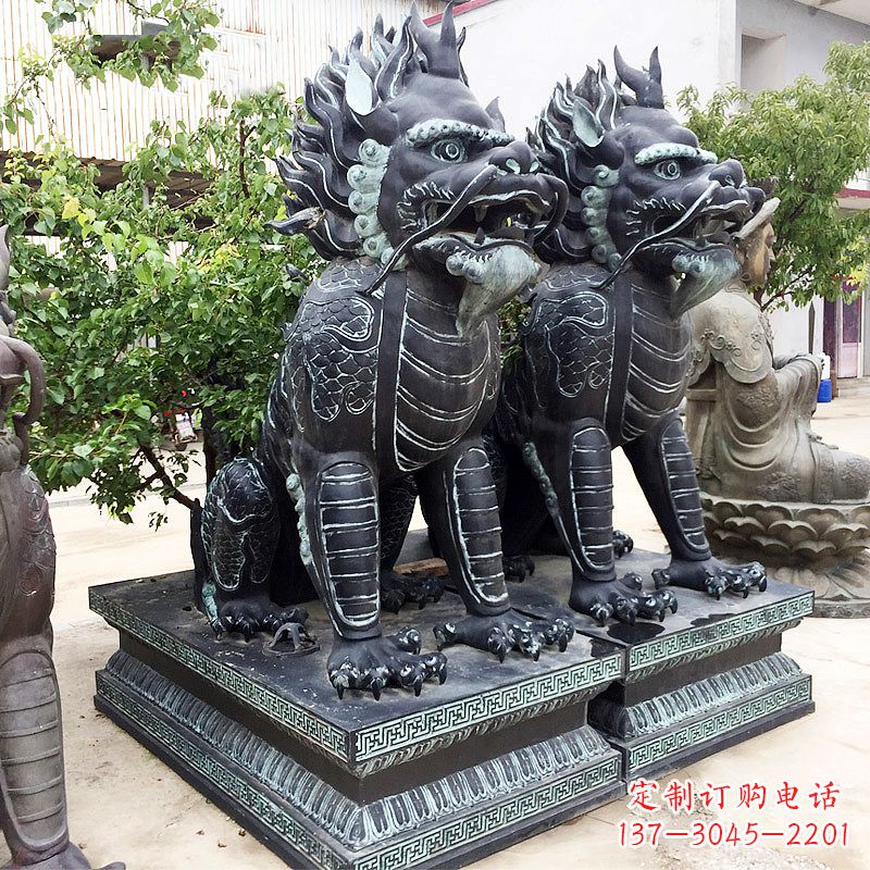 周口象征威严的大理石麒麟雕塑