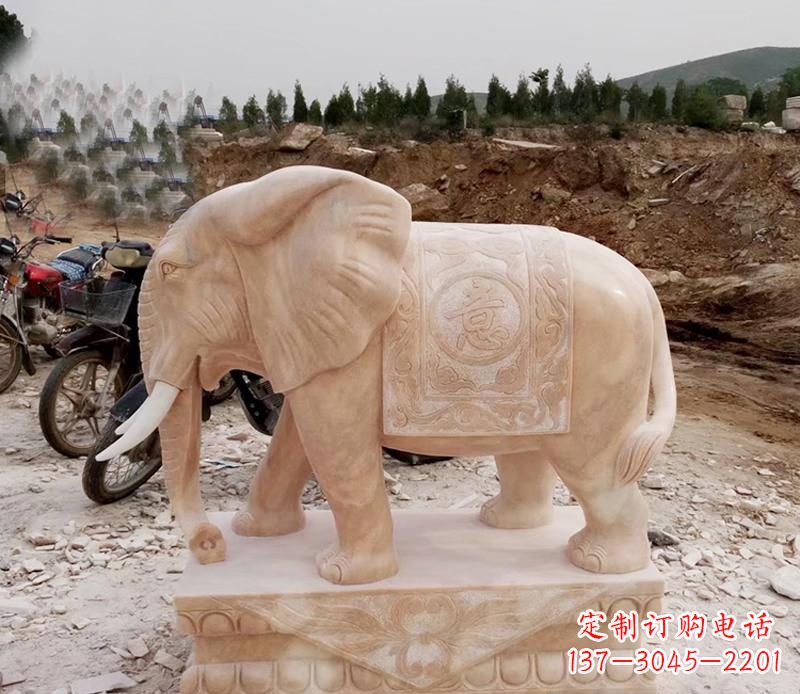 周口优雅大象大理石雕塑