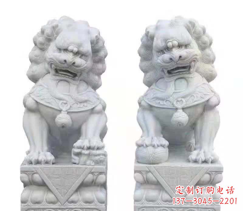 周口大理石狮子雕塑震撼视觉、传承文化