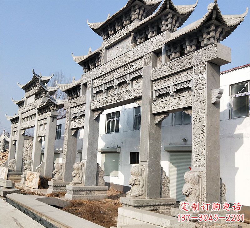 周口大理石石雕牌坊雕塑定制