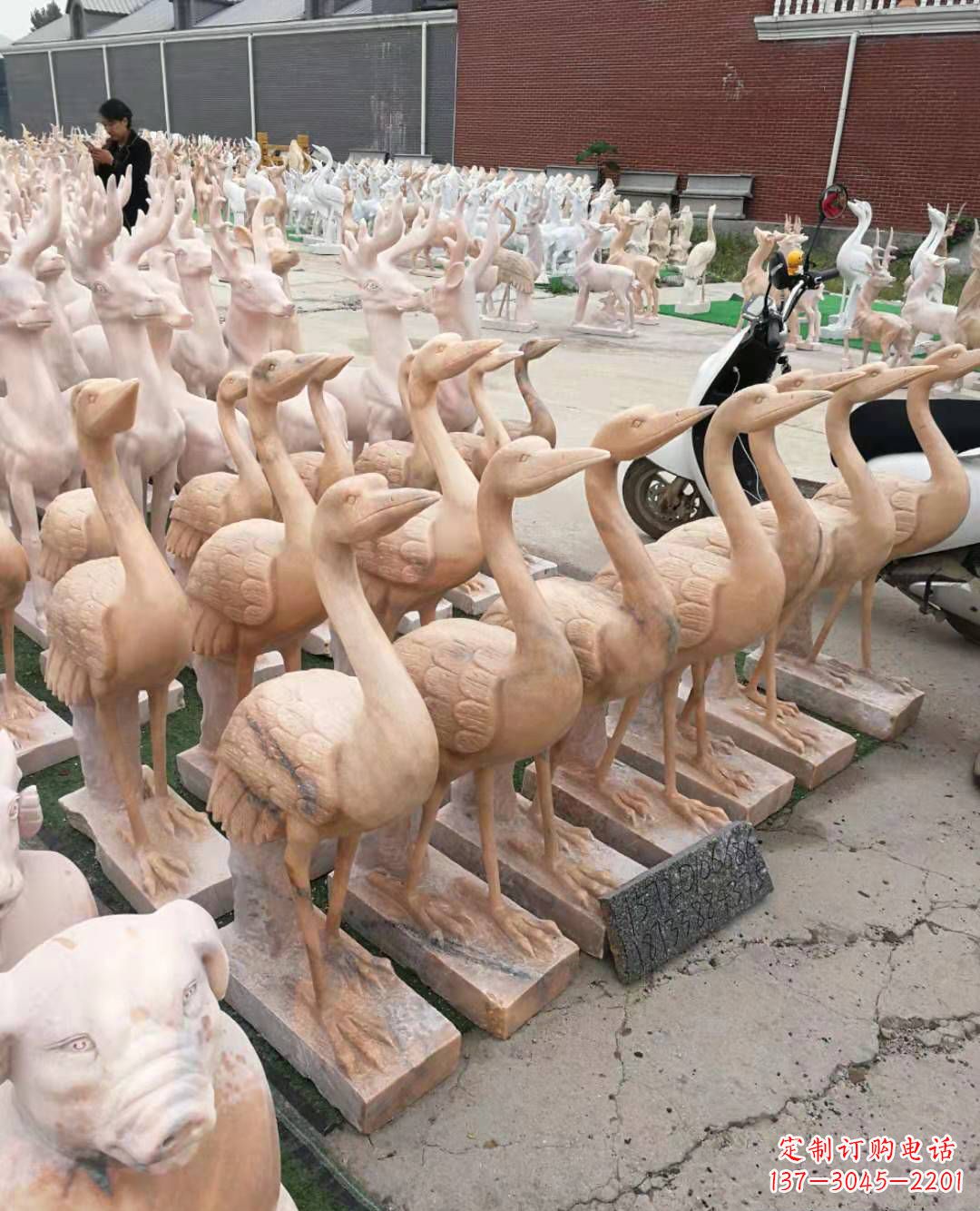 周口丹顶鹤大理石雕塑