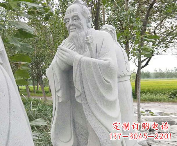 周口大理石雕刻孔子精美石雕
