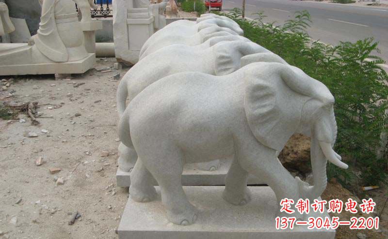 周口大理石小象公园动物石雕