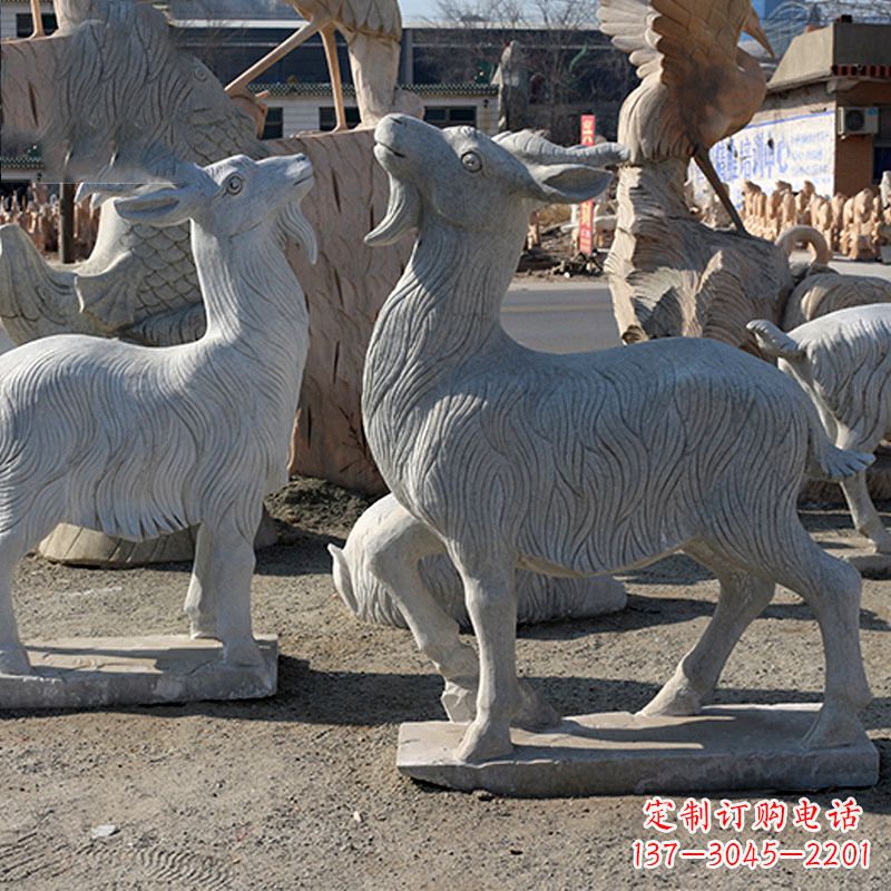 周口大理石精美羊雕塑