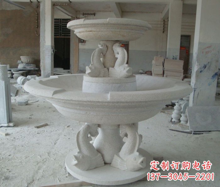 周口高端大理石双层喷泉雕塑