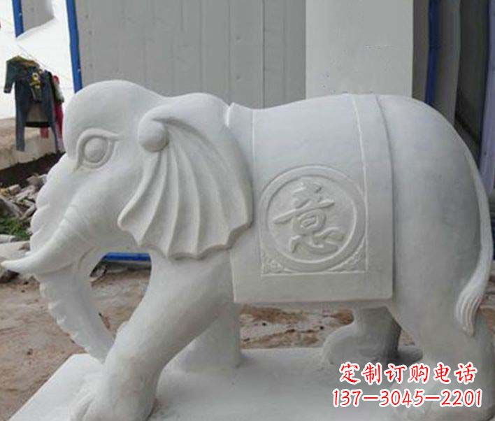 周口传承财富祝福,大理石招财大象雕塑