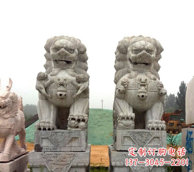 周口传统大理石狮子雕塑