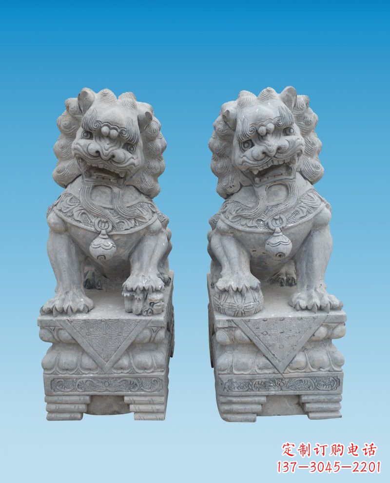 周口精致雕刻的大理石狮子雕塑