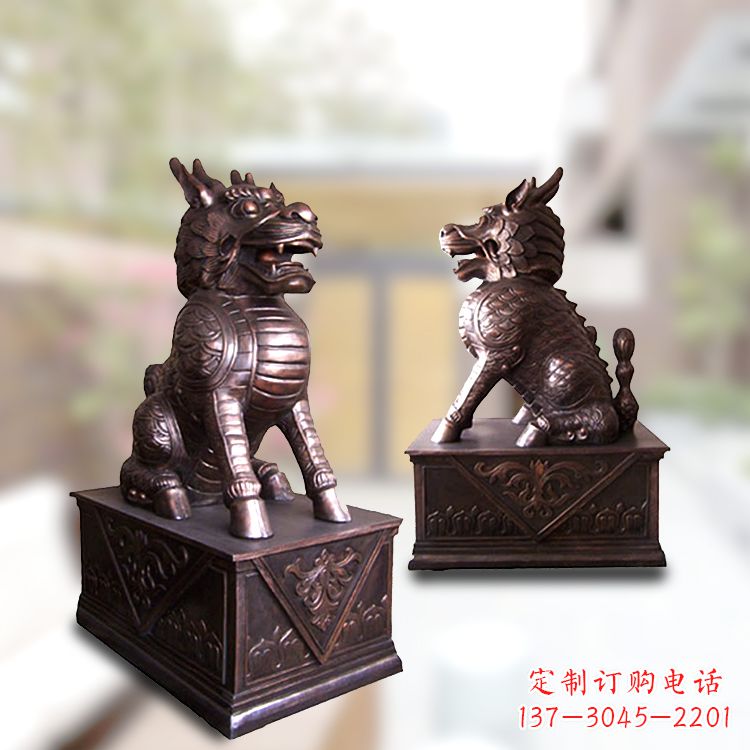 周口大门神兽麒麟铜雕