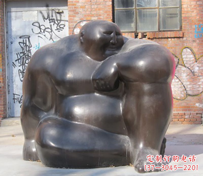 周口大胖子男人广场人物铜雕