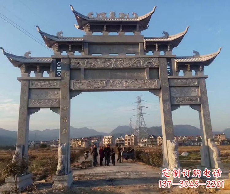 周口大石牌坊雕塑—中领雕塑定制专业
