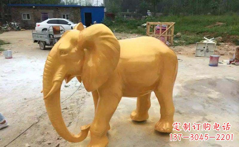 周口精美的大象玻璃钢仿铜雕塑