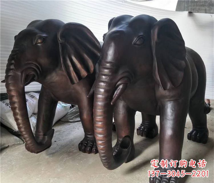 周口优雅精美的铜制大象雕塑