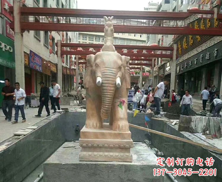 周口优雅活泼的大象石材雕塑