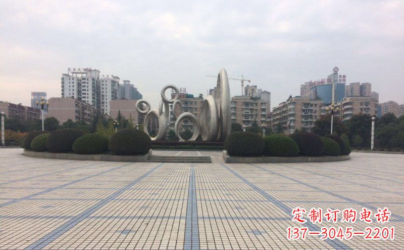 周口中领雕塑不锈钢圆环雕塑