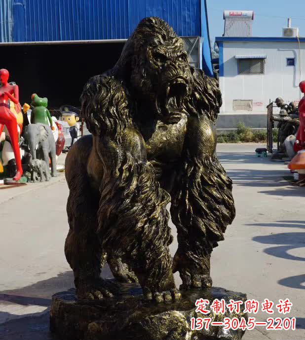 周口中领雕塑精美的猩猩铜雕