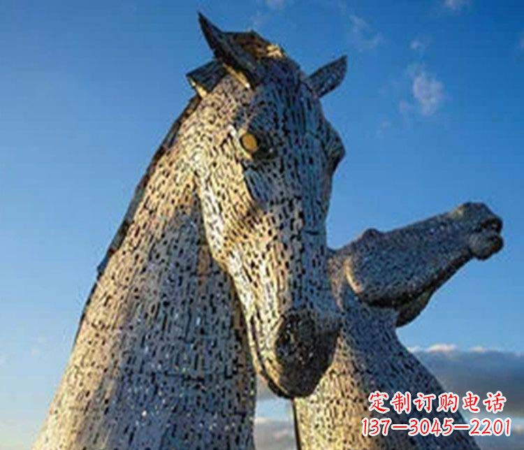 周口大型不锈钢抽象马雕塑