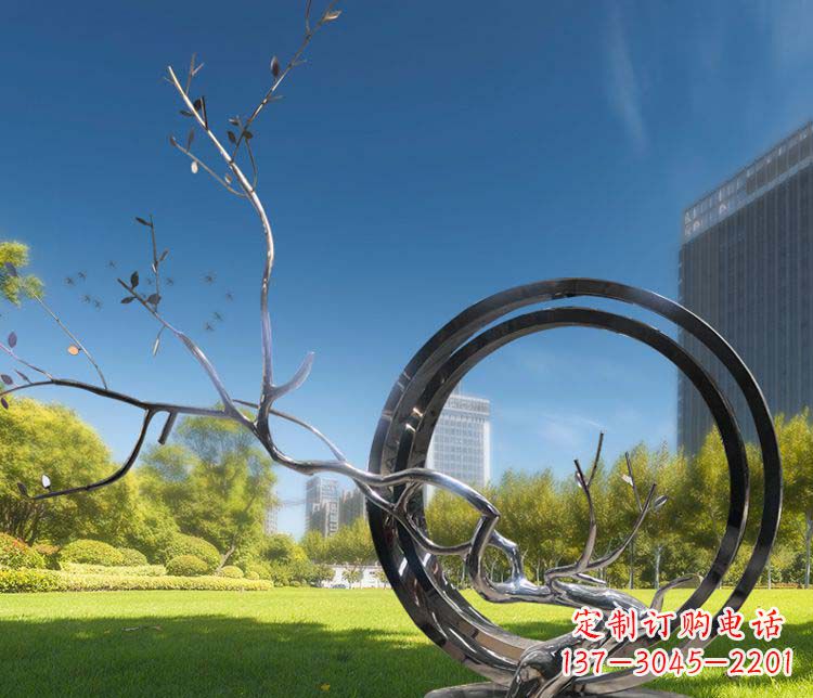 周口超大不锈钢环形景观雕塑