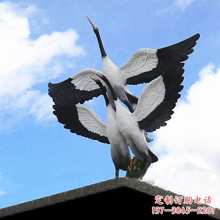 周口仙鹤玻璃钢景观动物雕塑