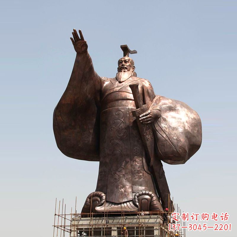 周口传承历史风采,精美秦始皇铜雕塑