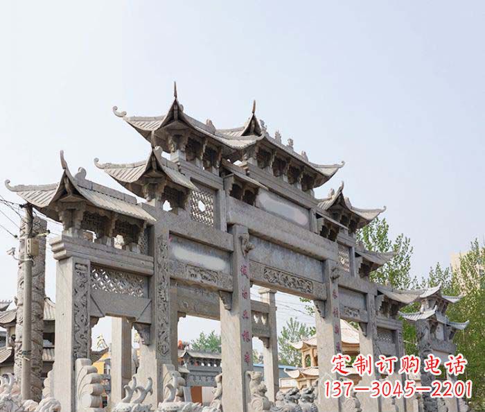 周口特大型五门石雕牌楼