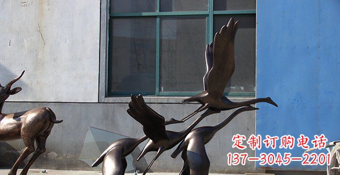 周口大雁飞翔铸铜雕塑