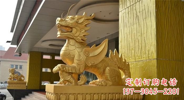 周口精美麒麟铜雕，展现神秘之美
