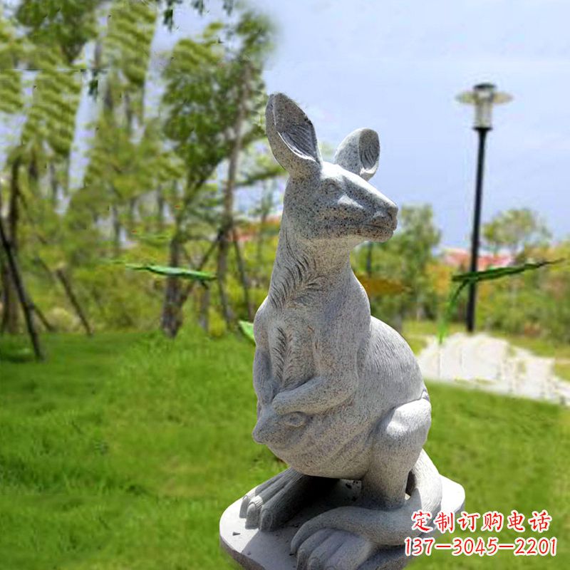 周口高品质袋鼠雕塑,精致石雕摆件