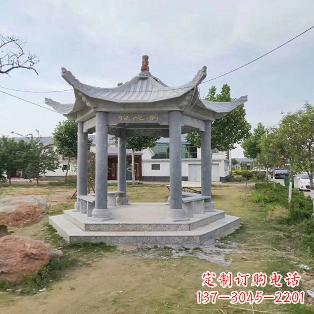 周口中领雕塑 | 六角石凉亭公园雕塑