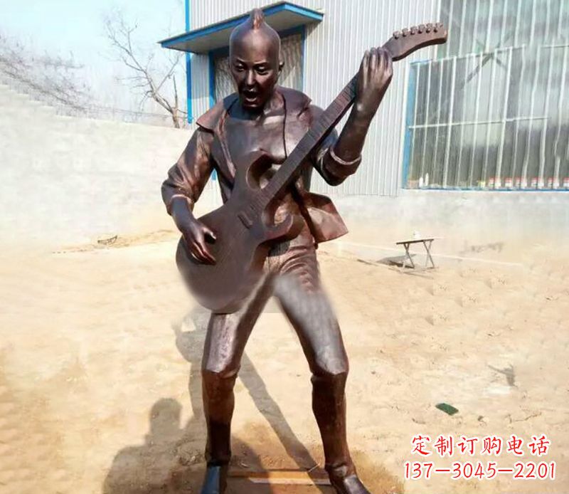 周口精致细腻的铜吉他雕塑