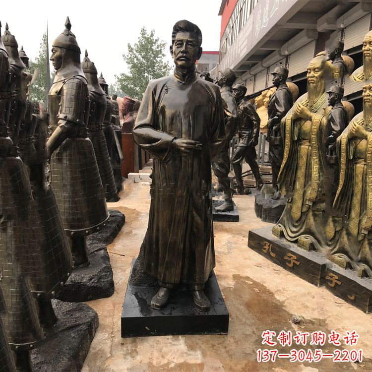 周口经典人物鲁迅大师仿铜雕塑