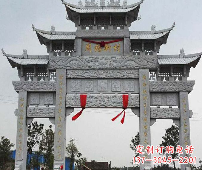 周口精美石雕牌坊雕塑