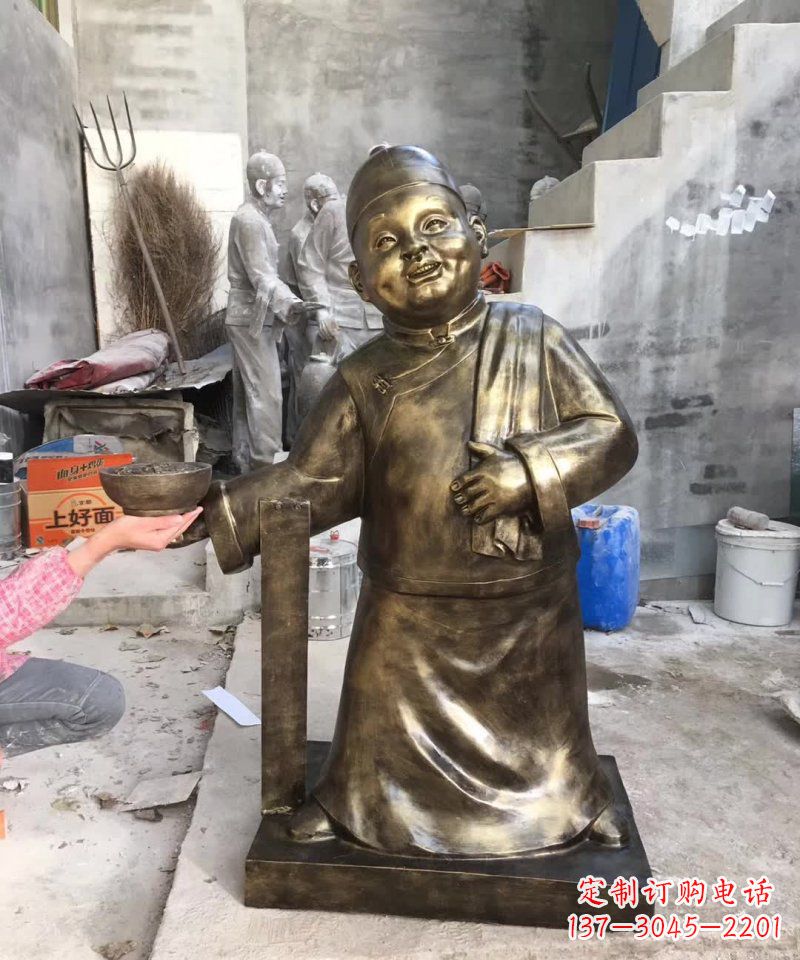 周口店小二铜雕——精美精致的人物雕塑