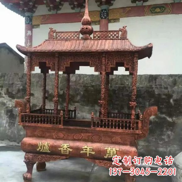 周口雕刻蝙蝠铜香炉