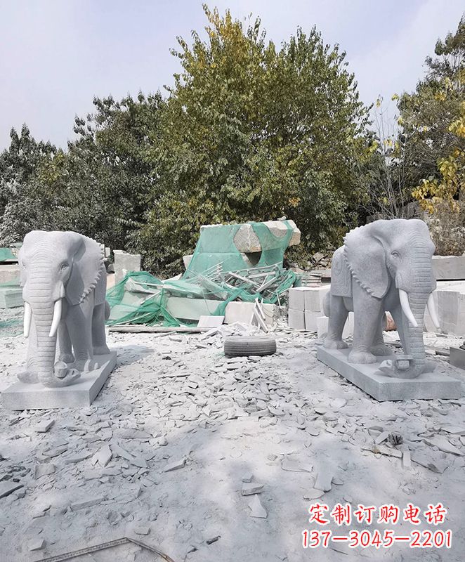 周口优雅精美大象石雕