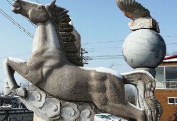 周口大理石马踏祥云石雕
