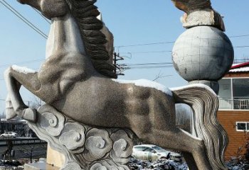 周口大理石马踏祥云雕塑