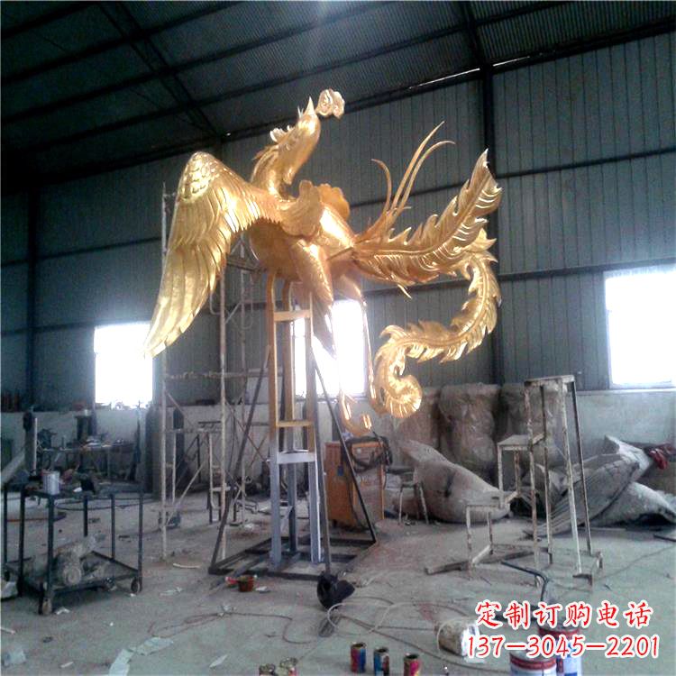 周口锻铜精美凤凰雕塑
