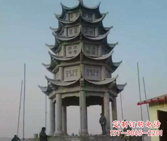 周口精美绝伦的多层凉亭石雕
