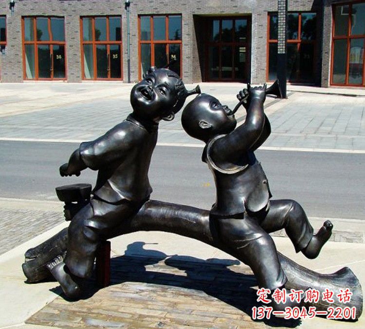 周口儿童玩耍童趣铜雕