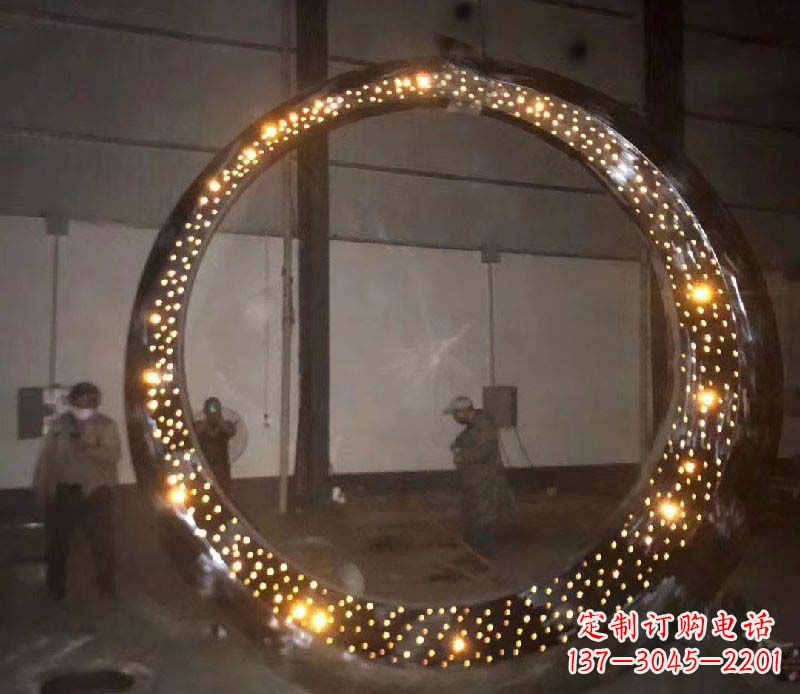周口发光圆环不锈钢雕塑