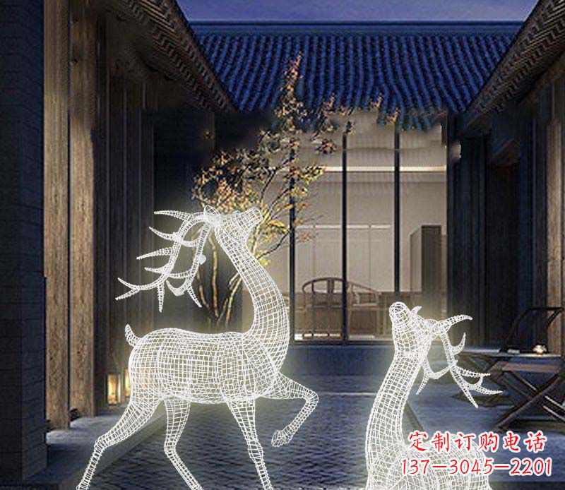 周口发光精致梅花鹿雕塑
