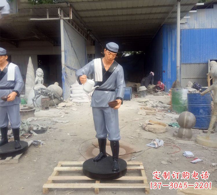 周口铝合金仿真店小二雕塑