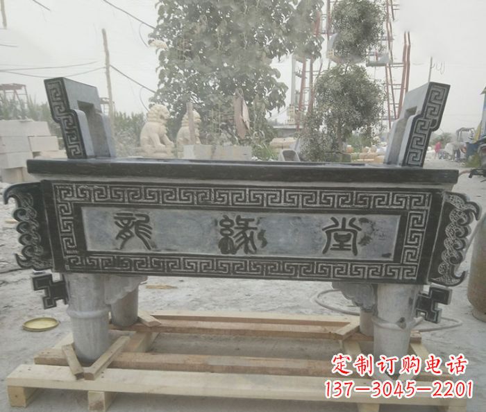 周口方形四足香炉石雕艺术品