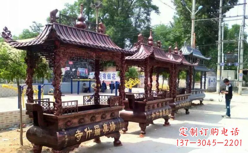 周口传统方形香炉铜雕塑
