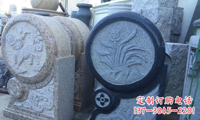 周口传统仿古抱鼓门墩雕塑
